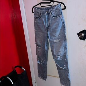 Divided Light Blue Distressed Boyfriend Jeans